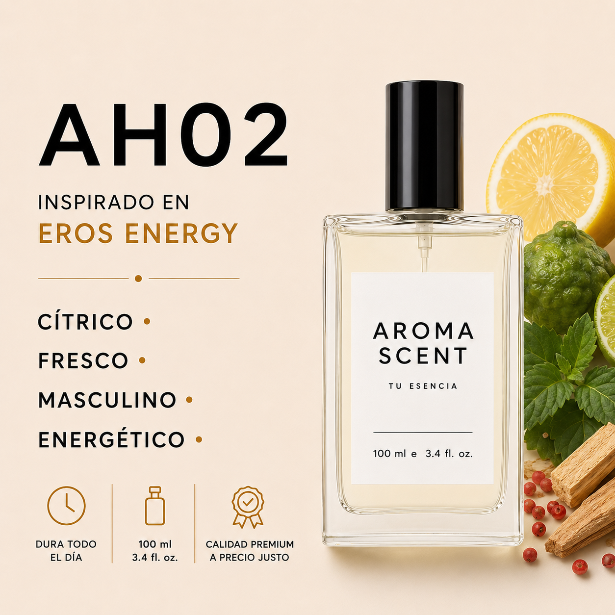 AH02 - INSPIRADO EN EROS ENERGY DE VERSACE - HOMBRE