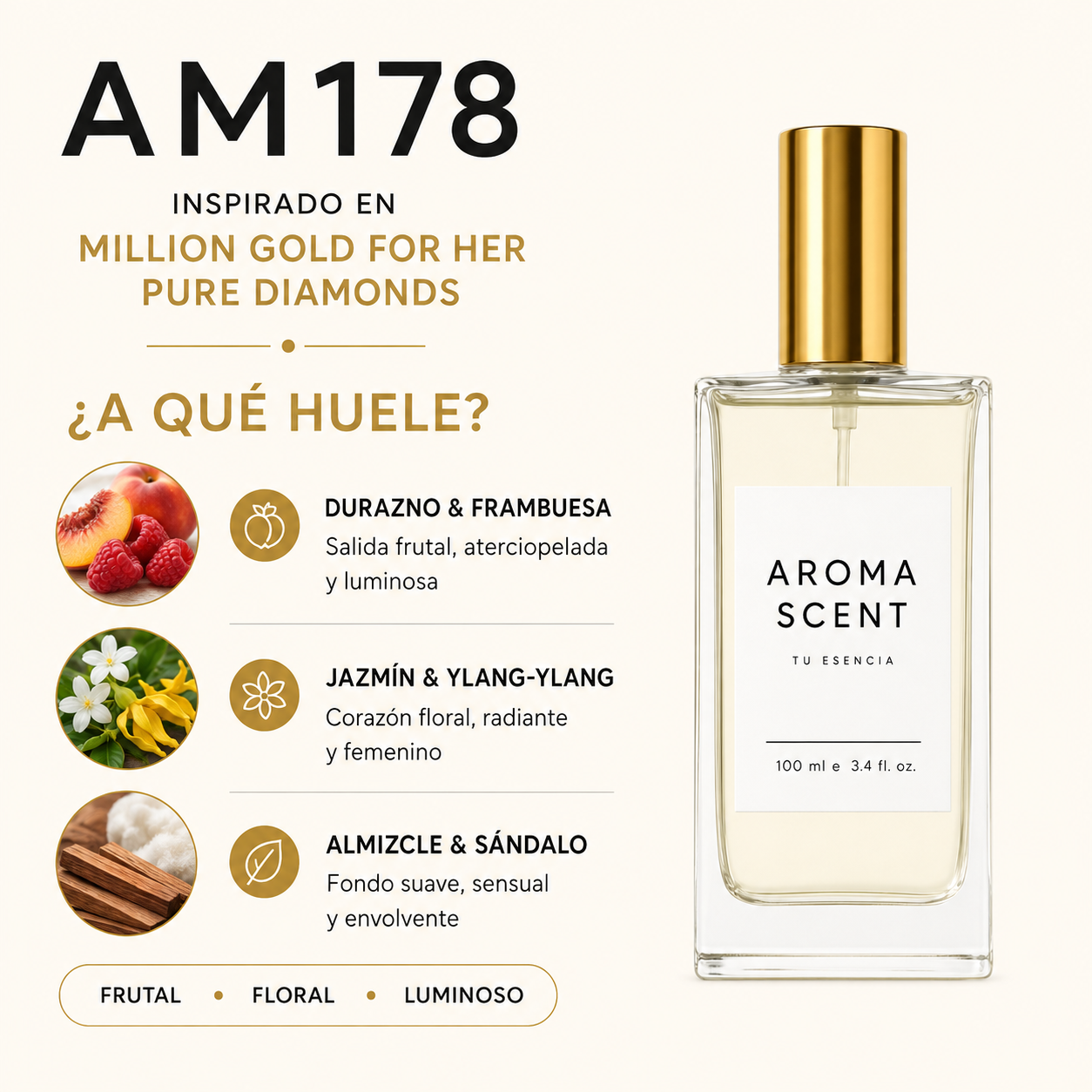 AM178- INSPIRADO EN MILLION GOLD FOR HER PURE DIAMONDS DE RABANNE - MUJER