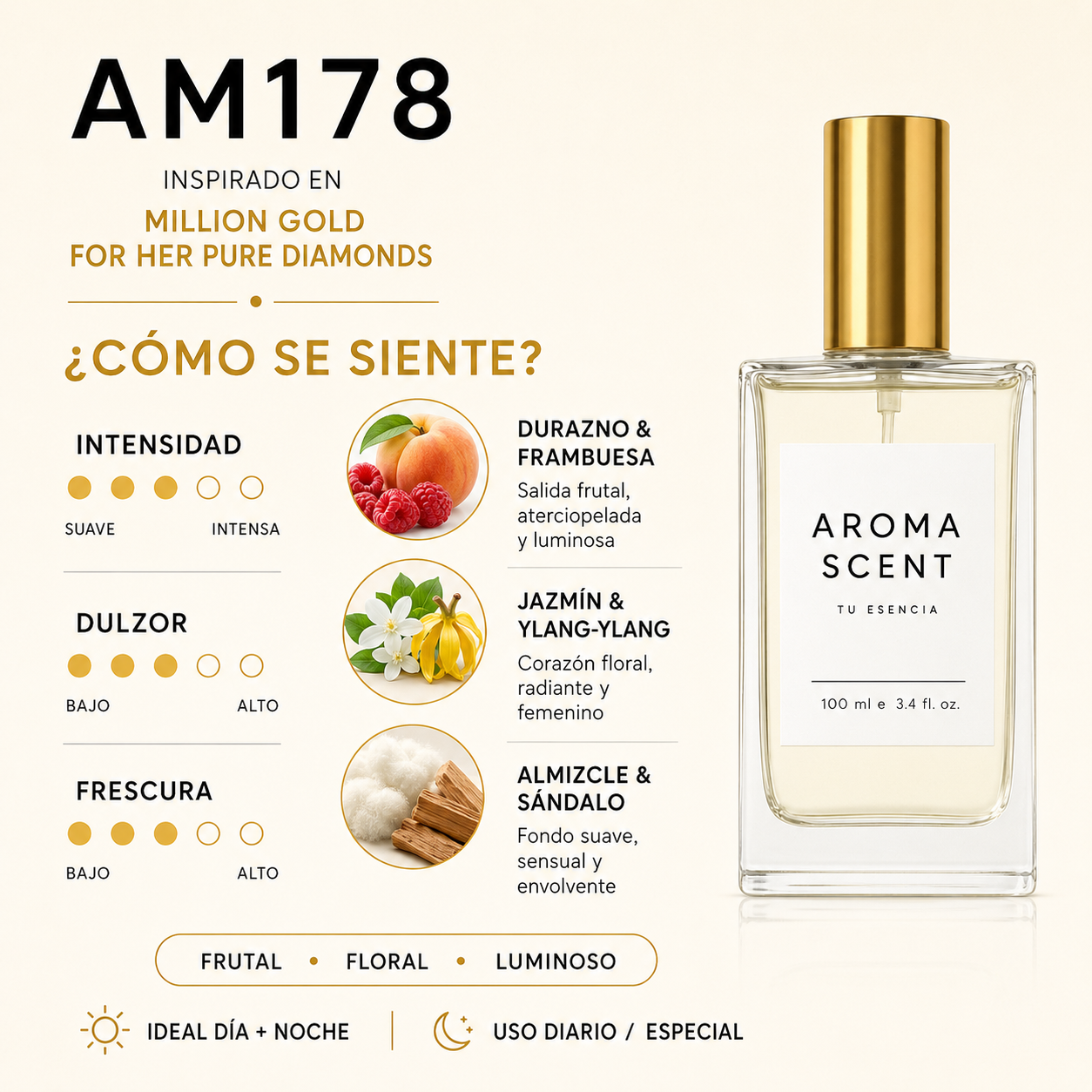 AM178- INSPIRADO EN MILLION GOLD FOR HER PURE DIAMONDS DE RABANNE - MUJER