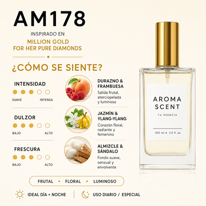 AM178- INSPIRADO EN MILLION GOLD FOR HER PURE DIAMONDS DE RABANNE - MUJER