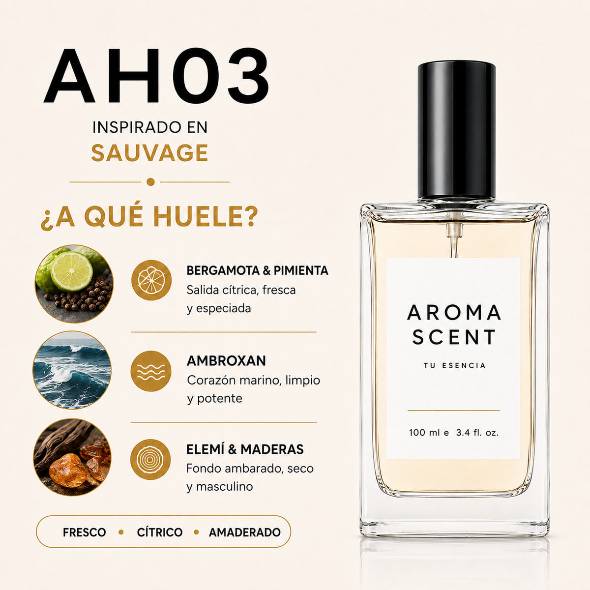 AH03 - INSPIRADO EN SAUVAGE CHRISTIAN DIOR- HOMBRE