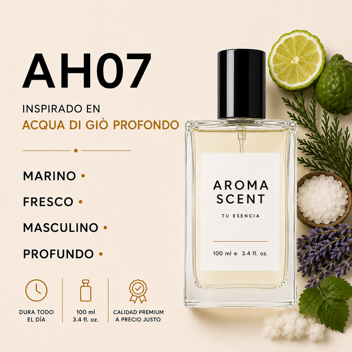 AH07 - INSPIRADO EN ACQUA DI GIO PROFONDO DE GIORGIO ARMANI- HOMBRE