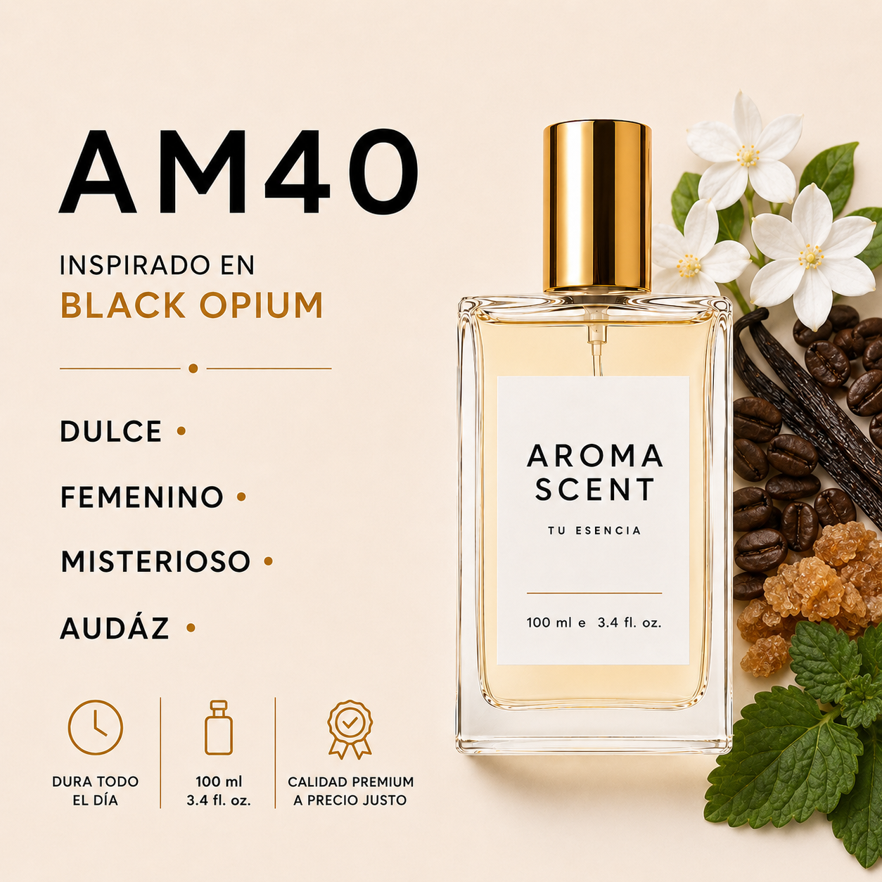 AM40 - INSPIRADO EN BLACK OPIUM - YVES SAINT LAURENT YSL - MUJER