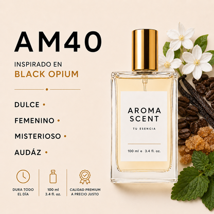 AM40 - INSPIRADO EN BLACK OPIUM - YVES SAINT LAURENT YSL - MUJER
