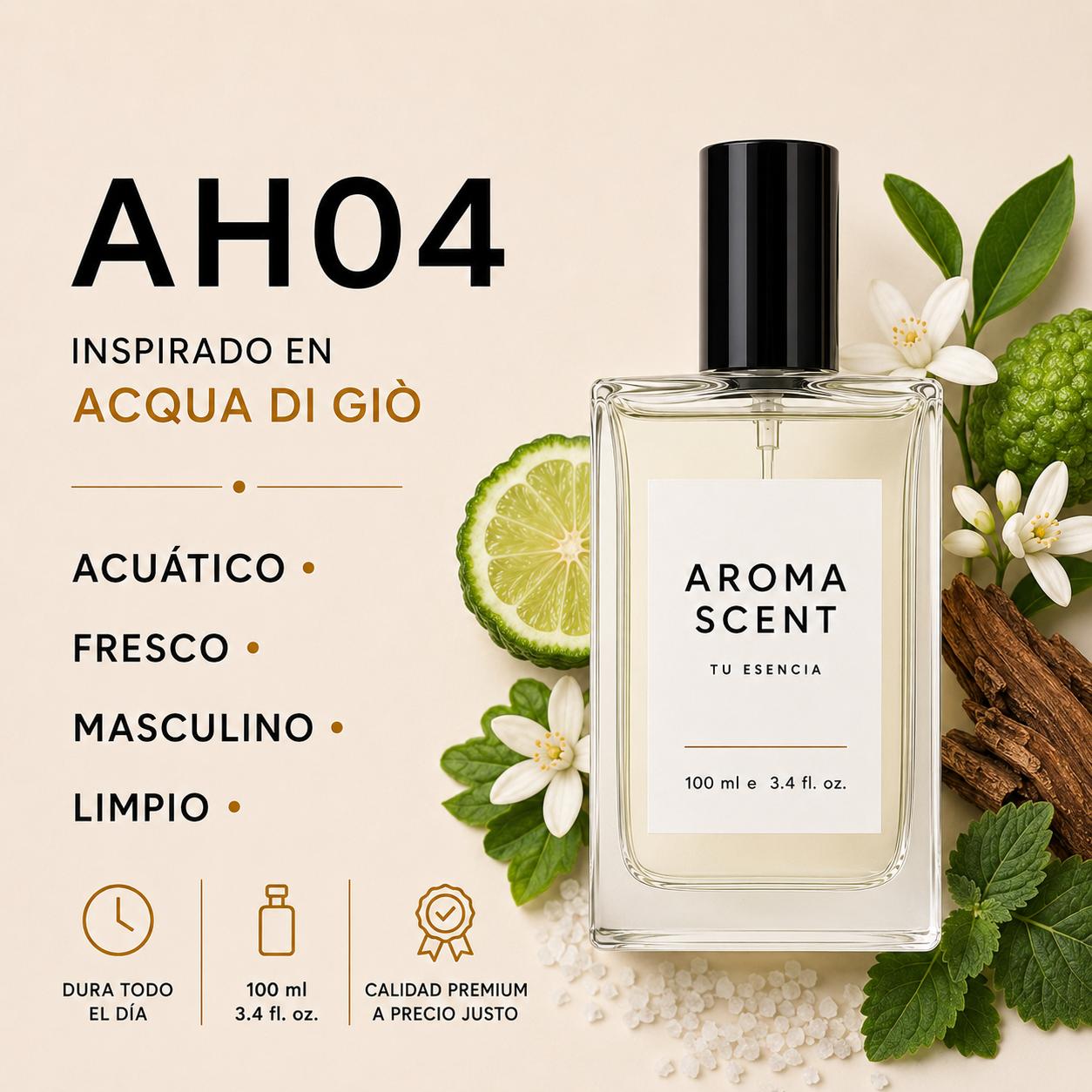 AH04 - INSPIRADO EN ACQUA DI GIO DE ARMANI- HOMBRE