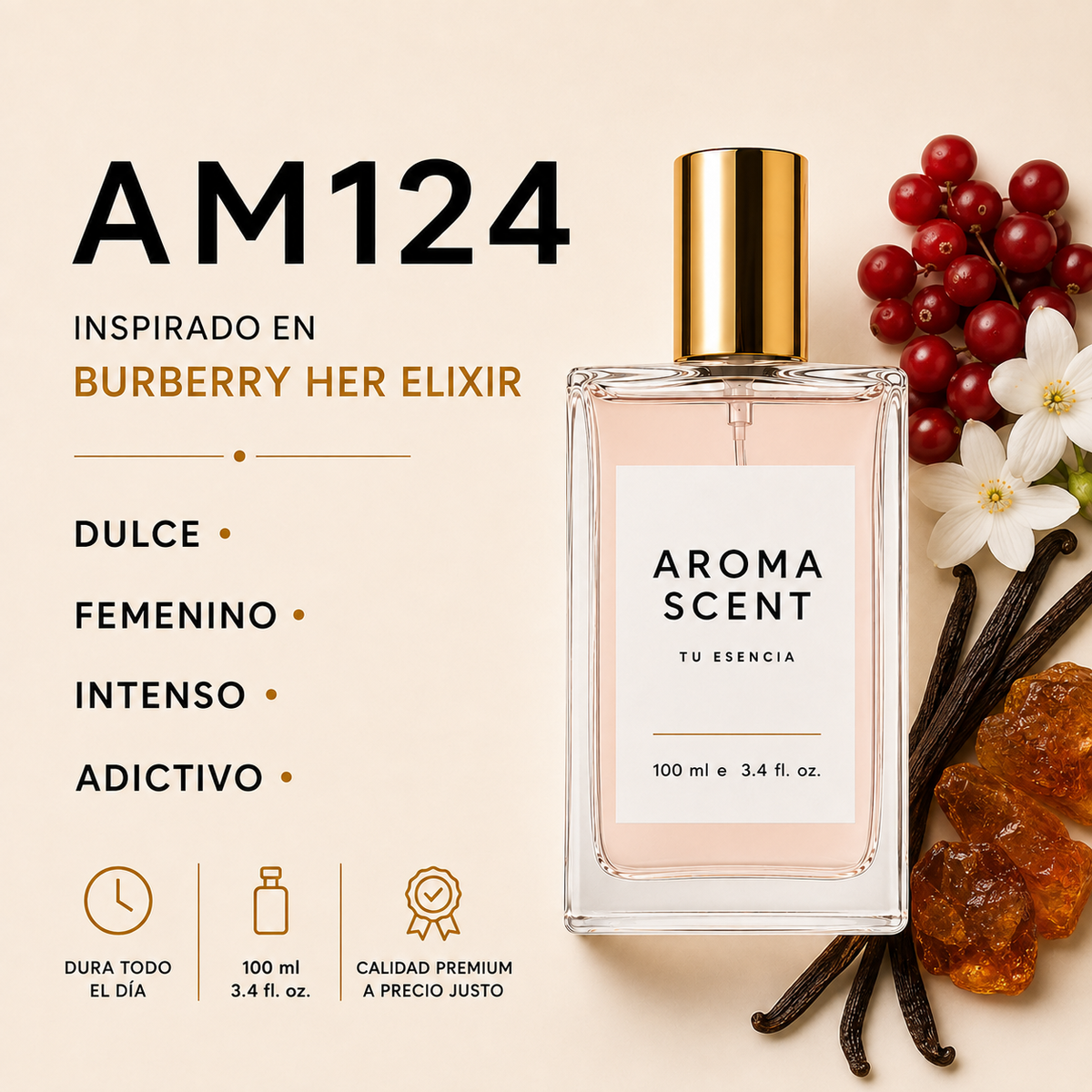 AM124 - INSPIRADO EN BURBERRY HER ELIXIR DE PARFUM DE BURBERRY- MUJER